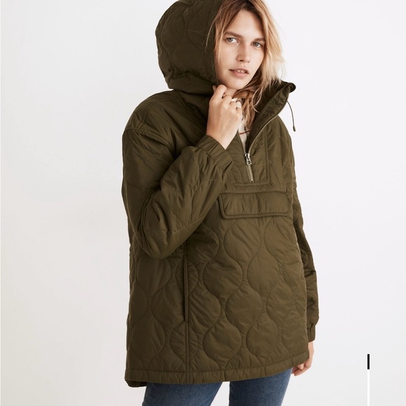Madewell Women’s Olive Green Packable Puffer Quilted Anorak L - Picture 3 of 9